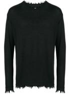 Uma Wang Torn Edge Long Sleeve Top - Black