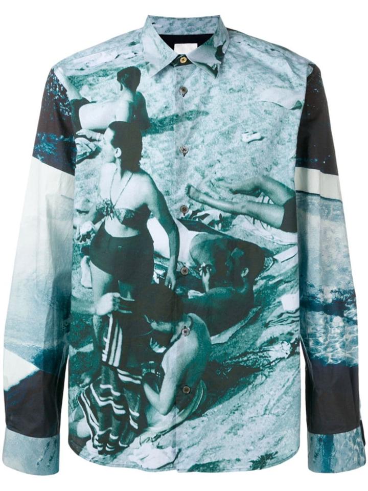 Paul Smith Paul's Photo Print Shirt - Blue
