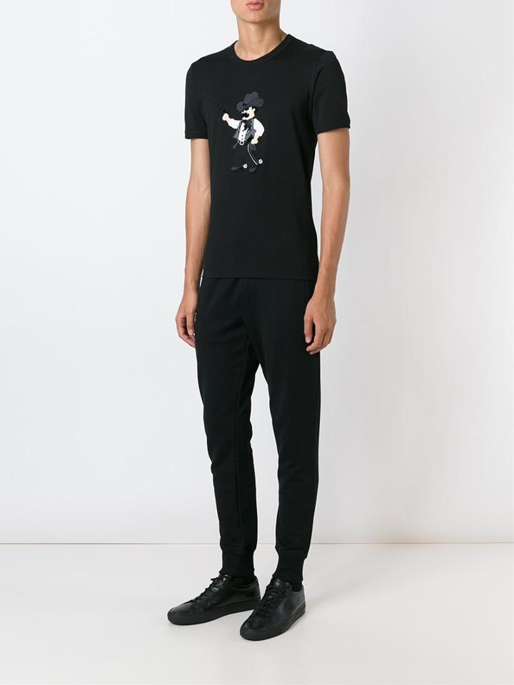 Dolce & Gabbana Cowboy Patch T-shirt, Men's, Size: 56, Black, Cotton