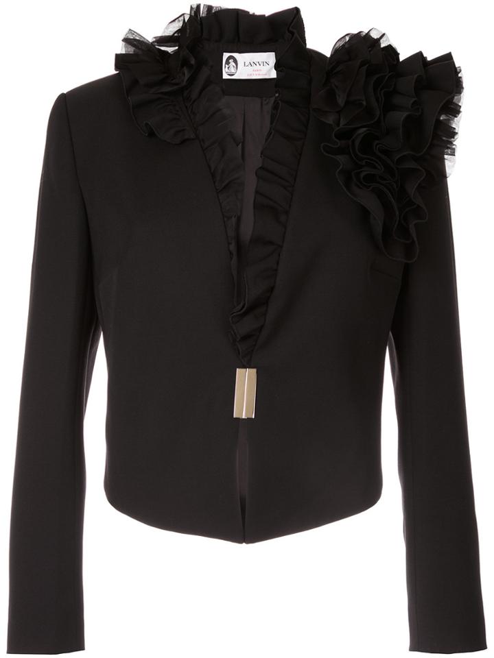 Lanvin Ruffle Detailed Jacket - Black