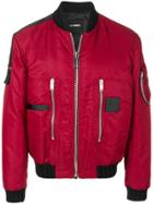 Les Hommes Puffy Pilot Bomber Jacket - Red