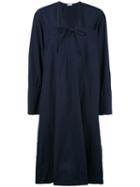 V-neck Oversized Dress - Women - Cotton - 6, Blue, Cotton, Tomas Maier