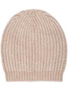 Rick Owens Knitted Ribbed Beanie - Nude & Neutrals