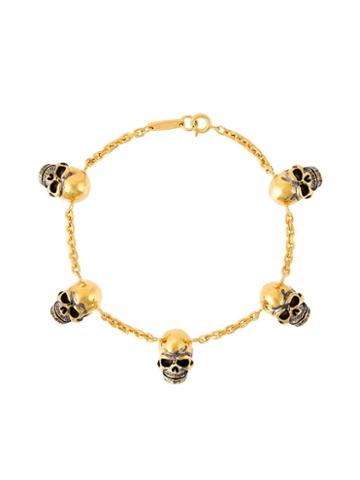 Maison Recuerdo Skull Charm Bracelet, Adult Unisex, Metallic