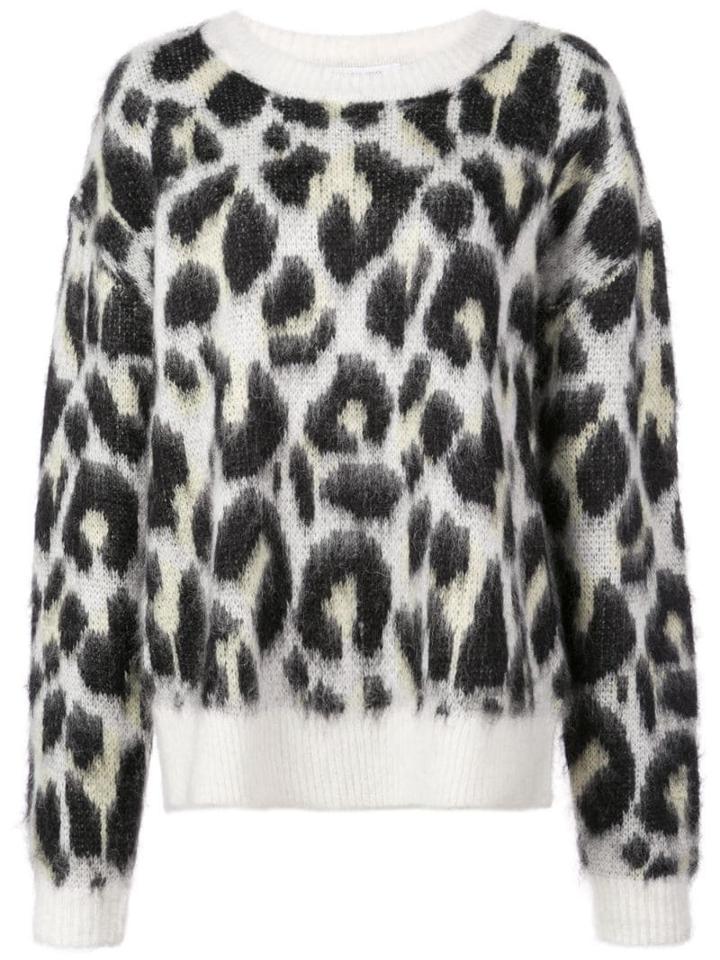 Designers Remix Textured Leopard Print Jumper - White
