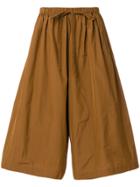 Red Valentino Wide Leg Drawstring Cropped Trousers - Brown