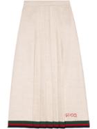 Gucci Linen Pleated Skirt - White