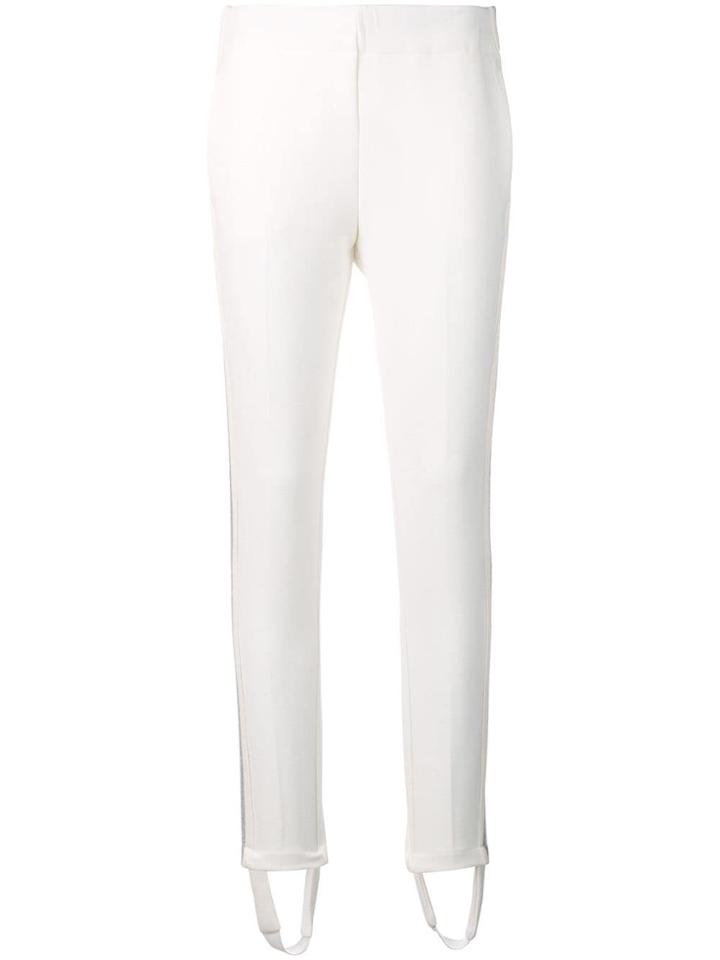 Ki6 Stripe Heel Leggings - White