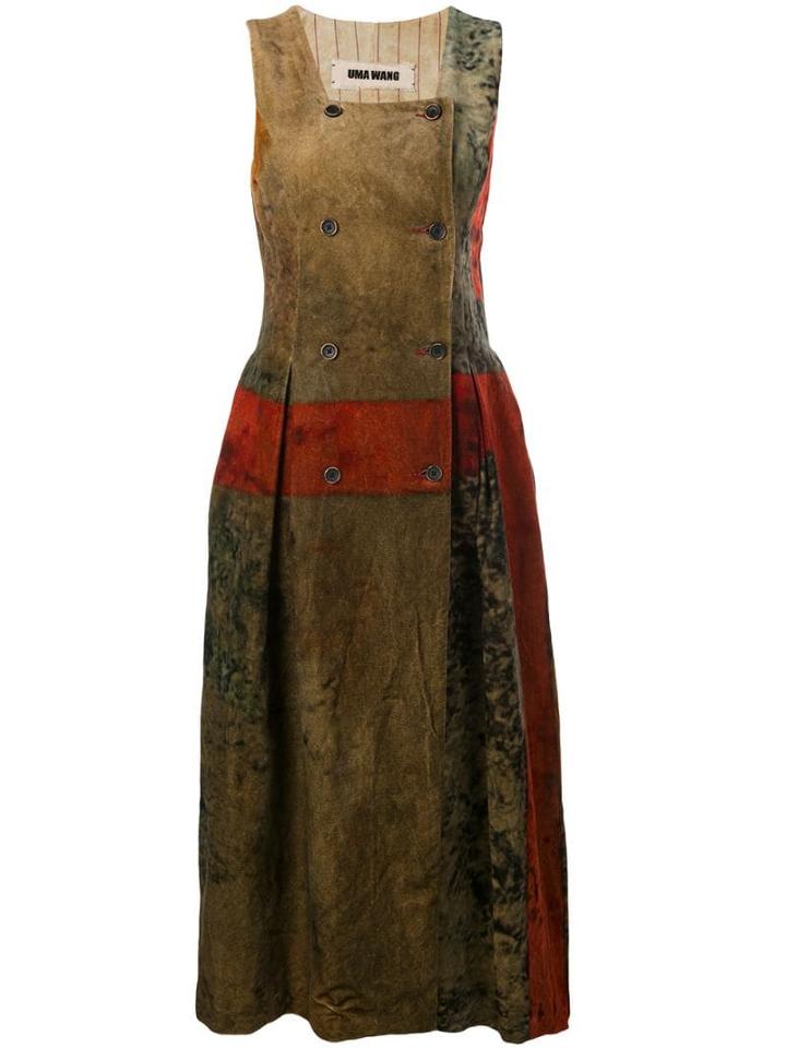 Uma Wang Distressed Effect Textured Dress - Brown