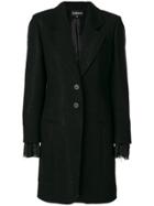 Ann Demeulemeester Lace Cuff Single Breasted Coat - Black
