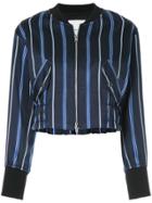 3.1 Phillip Lim Zipped Striped Bomber Jacket - Blue