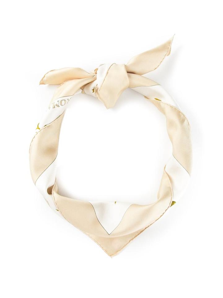 Hermès Vintage Rose Print Scarf, Women's, Nude/neutrals