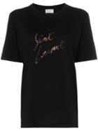 Saint Laurent Crew Neck Signature T-shirt - Black