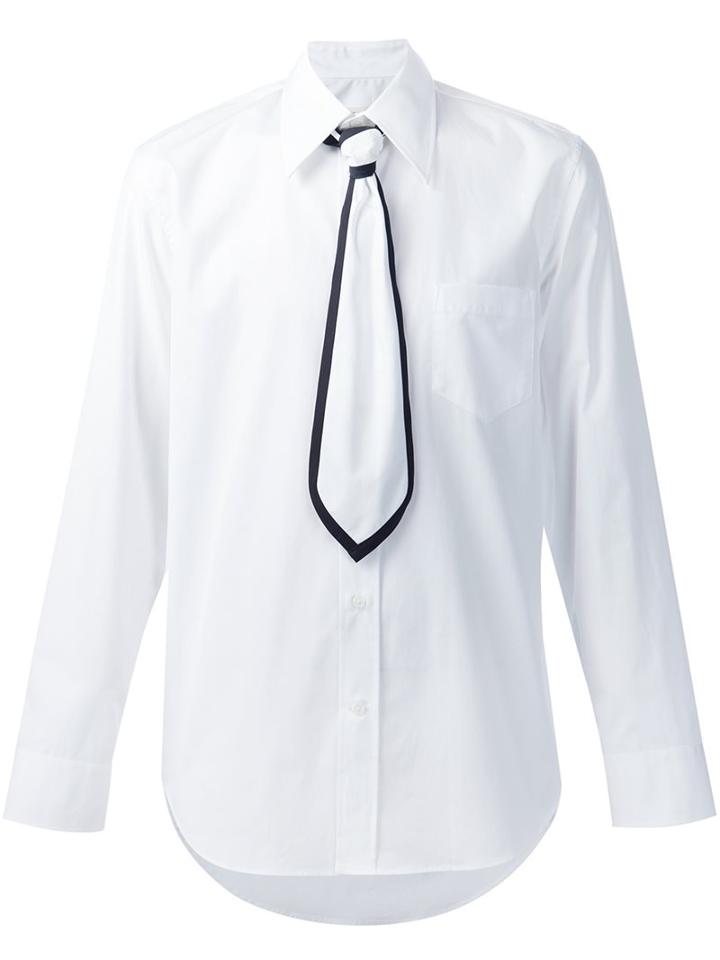Marc Jacobs Tie Appliqué Shirt, Men's, Size: 46, White, Cotton