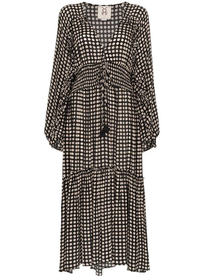 Figue Alessia Polka Dot Dress - Black