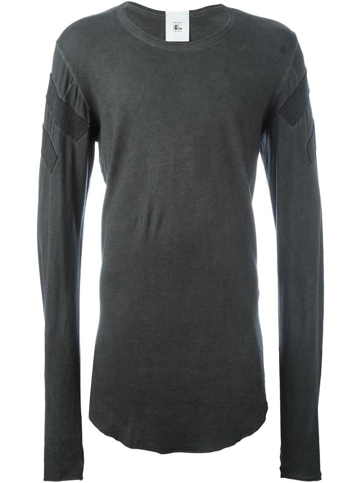 Lost & Found Rooms Patched Long Sleeve T-shirt, Men's, Size: Small, Grey, Cotton