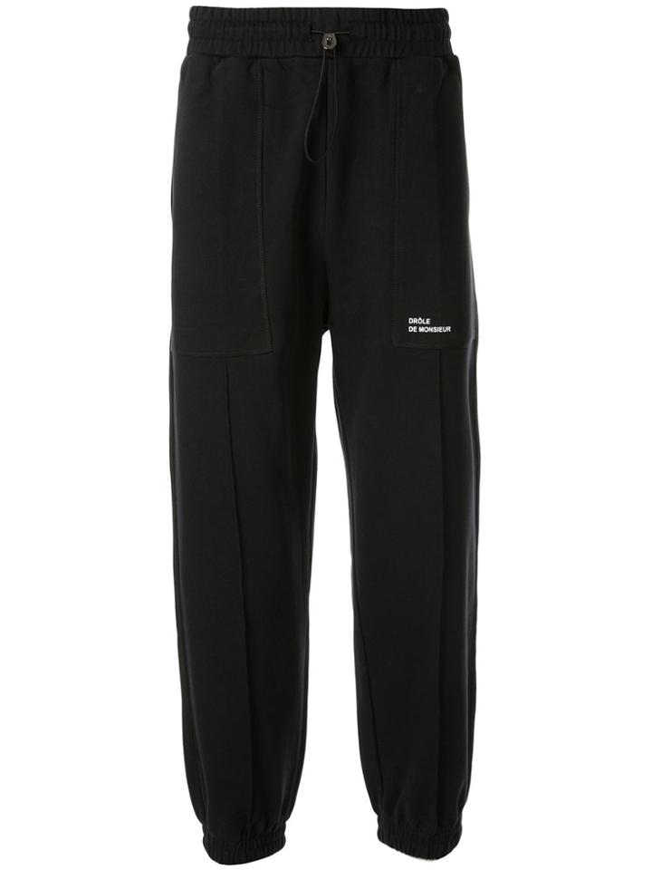 Drôle De Monsieur Logo Print Track Trousers - Black