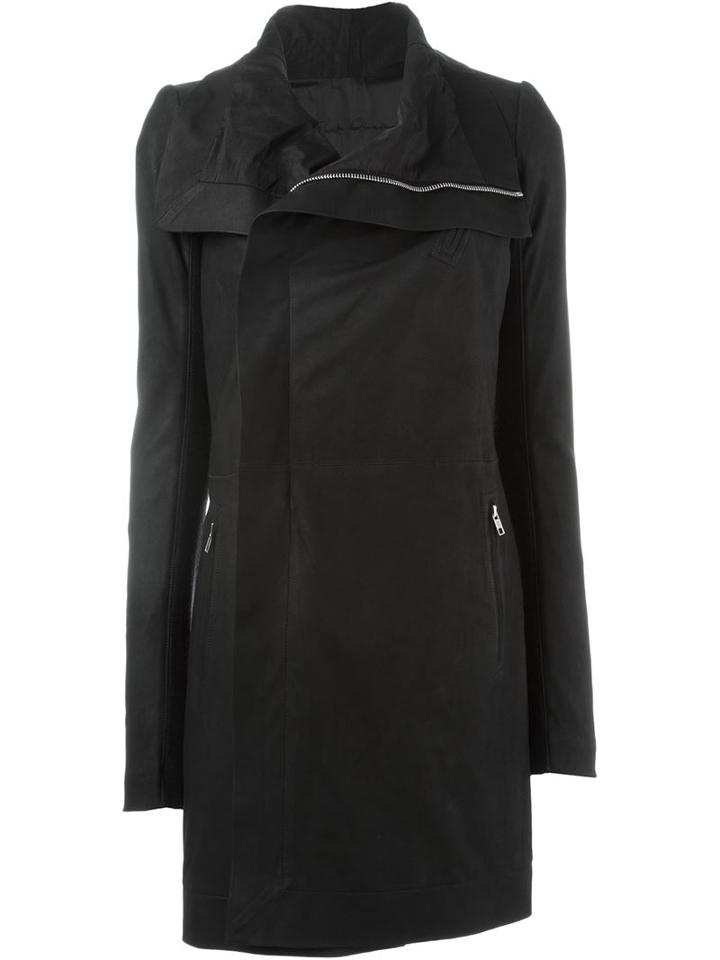 Rick Owens Biker Coat, Women's, Size: 42, Black, Silk/cotton/lamb Skin/virgin Wool