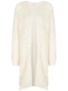 En Route Fluffy Longline Cardigan - White