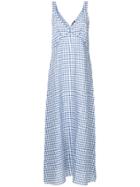 R13 Mini Check Maxi Dress - Blue