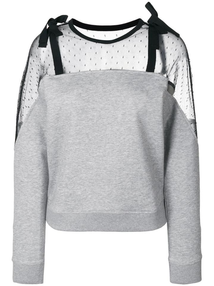 Red Valentino Dotted Mesh Panel Jumper - Grey