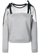Red Valentino Dotted Mesh Panel Jumper - Grey