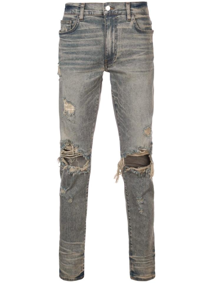 Amiri Dirty Slim-fit Jeans - Blue