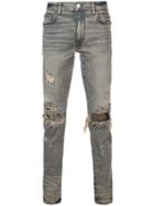 Amiri Dirty Slim-fit Jeans - Blue