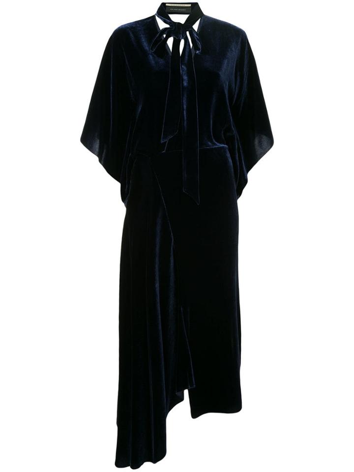 Roland Mouret Velvet Asymmetric Dress - Blue
