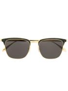 Alexander Mcqueen Eyewear Embellished Square Sunglasses - Gold