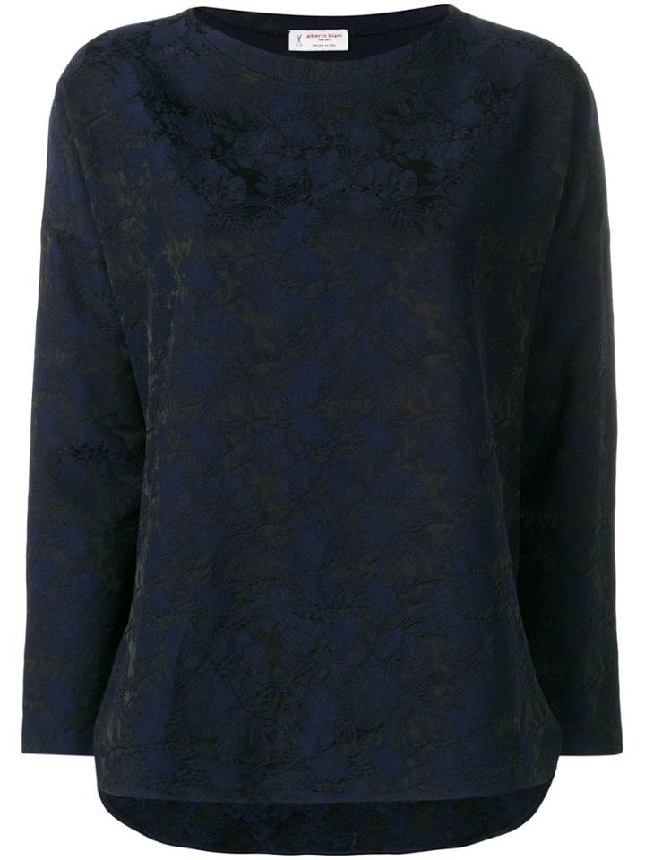 Alberto Biani Flared Jacquard Blouse - Blue