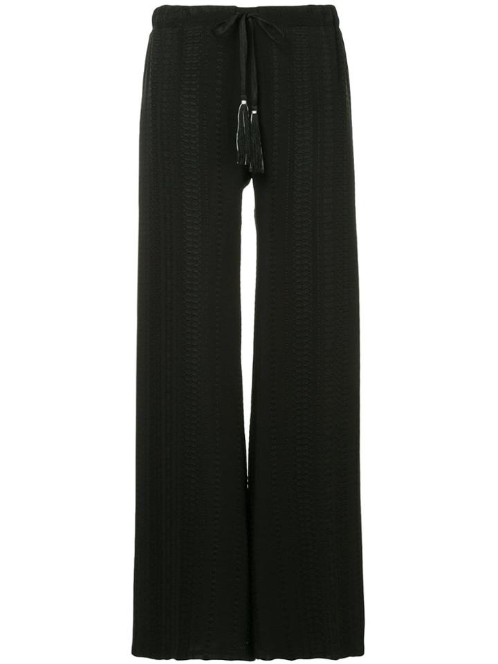 Zeus+dione Patterned Flared Trousers - Black