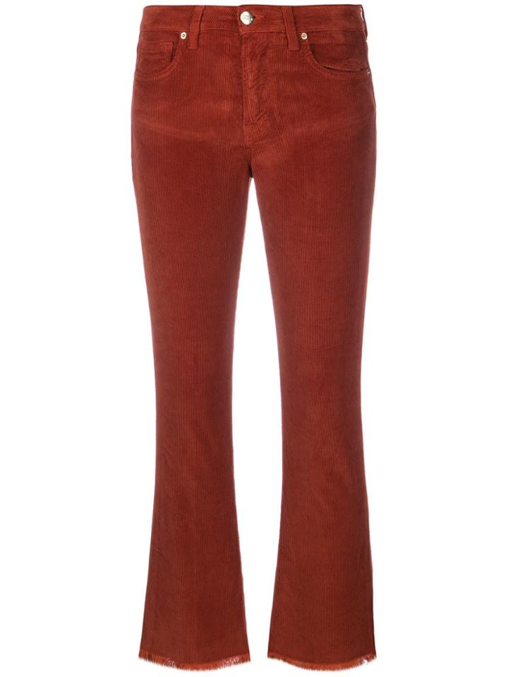 Two Denim Gaila Cropped Corduroy Trousers - Red
