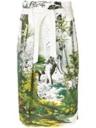 Alberta Ferretti Nature Print Tie Waist Skirt - White