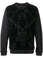 Frankie Morello Velvet Print Sweatshirt - Black