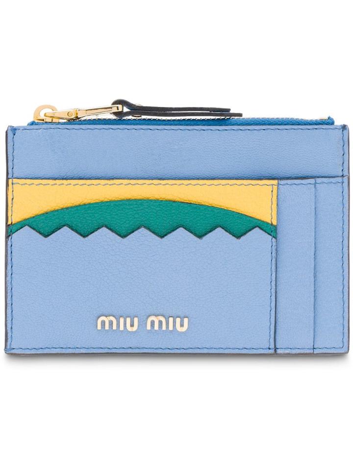 Miu Miu Colourblock Card Holder - Blue