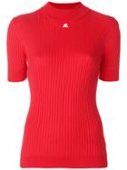 Courrèges Ribbed Knitted Top - Red
