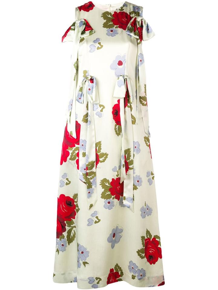 Simone Rocha Floral-printed Midi Dress - Nude & Neutrals