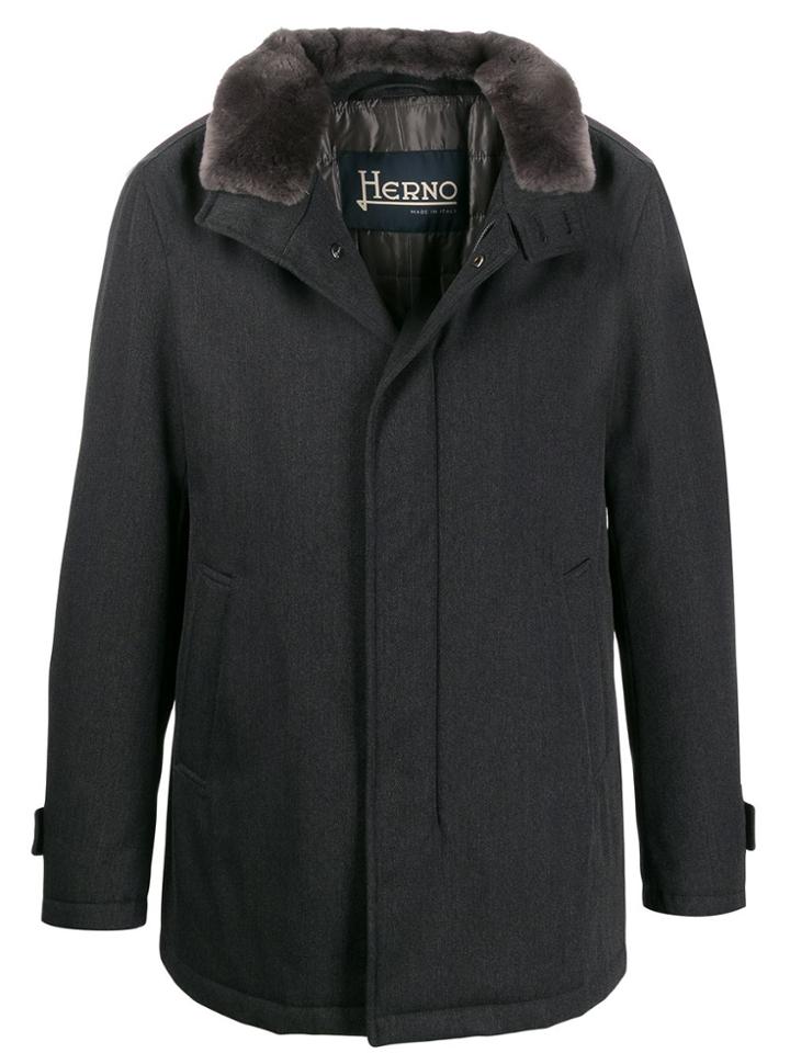 Herno Fur Collar Short Coat - Grey
