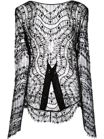 Kiki De Montparnasse Beaded Lace Jacket - Black