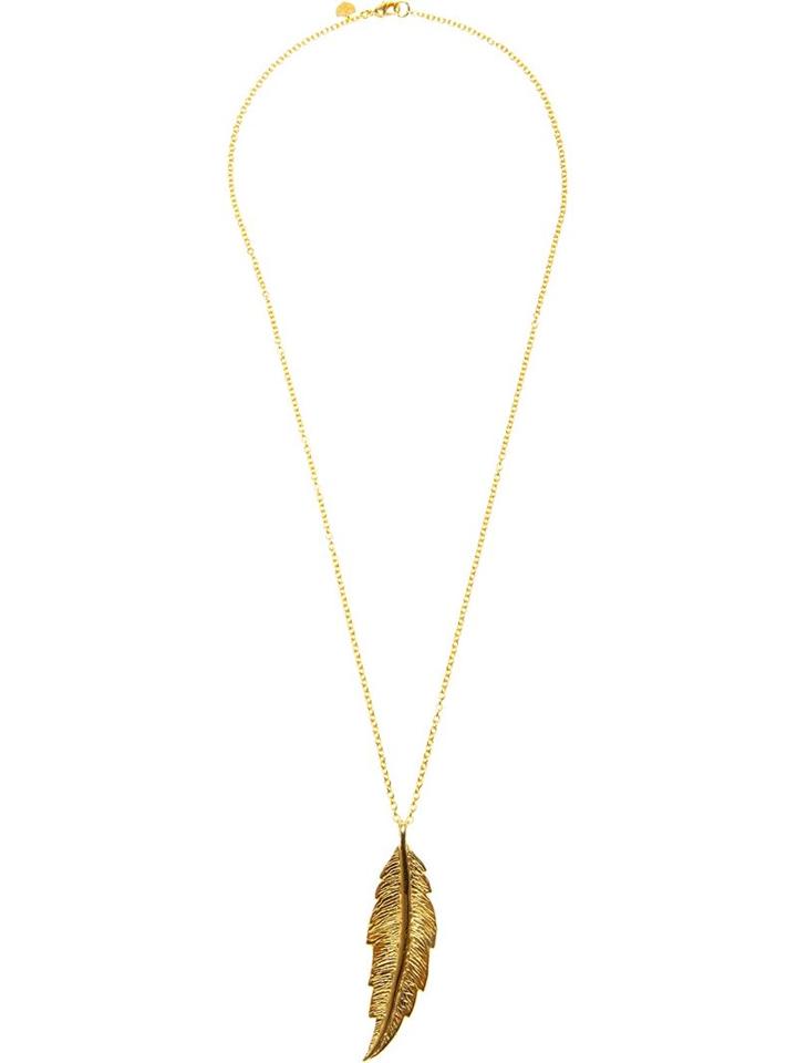 Leivankash Feather Necklace, Women's, Metallic