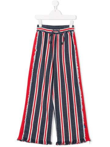 Goganga Teen Striped Wide-leg Trousers - Blue