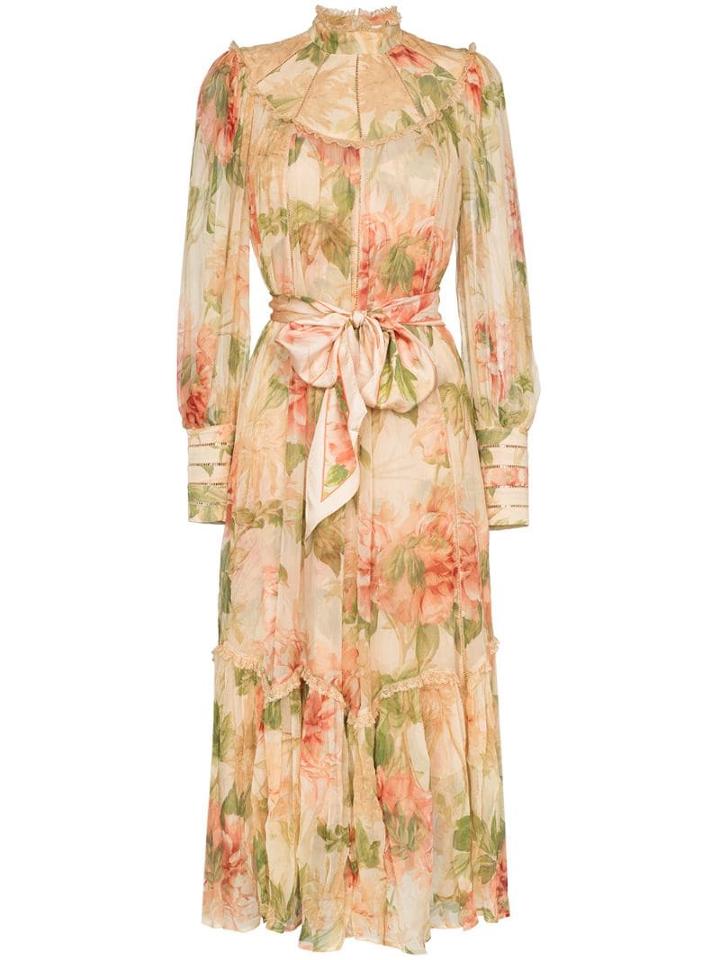 Zimmermann Floral Print Swing Midi Dress - Multicolour