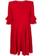 Alexander Mcqueen Frill Detail Dress - Red