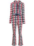Perfect Moment Houndstooth Hooded Jumpsuit - White