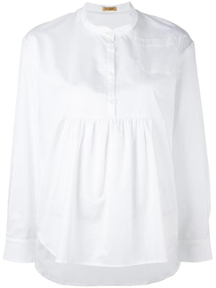 Peter Jensen Pleated Blouse, Women's, Size: Small, White, Cotton