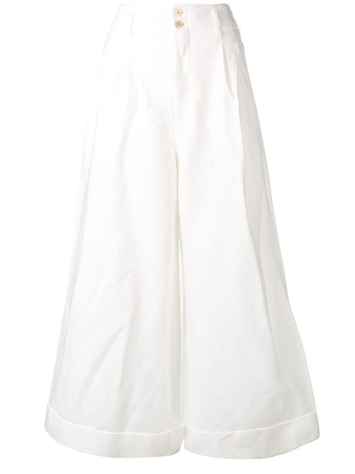 Comme Des Garçons High-waisted Palazzo Pants - White