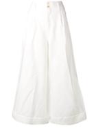 Comme Des Garçons High-waisted Palazzo Pants - White