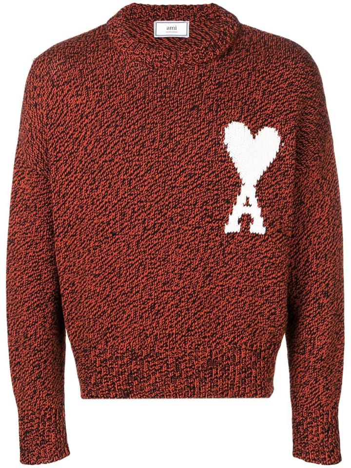 Ami Alexandre Mattiussi Ami De Coeur Intarsia Mouline Oversize