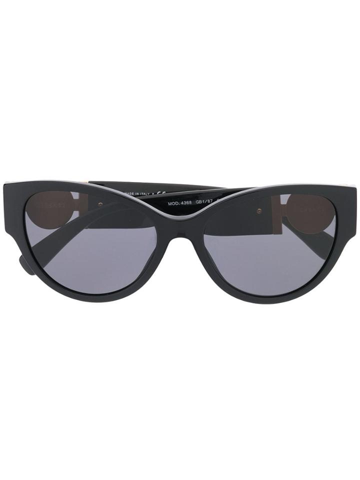 Versace Eyewear Logo Embellished Sunglasses - Black